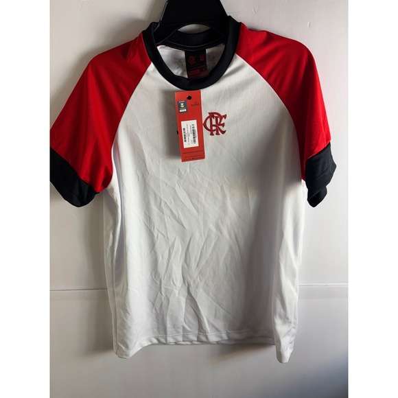 Braziline Other - Flamengo Braziline Mens Soccer Jersey White Red Raglan Sleeve Shirt Size P NEW
